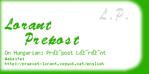 lorant prepost business card